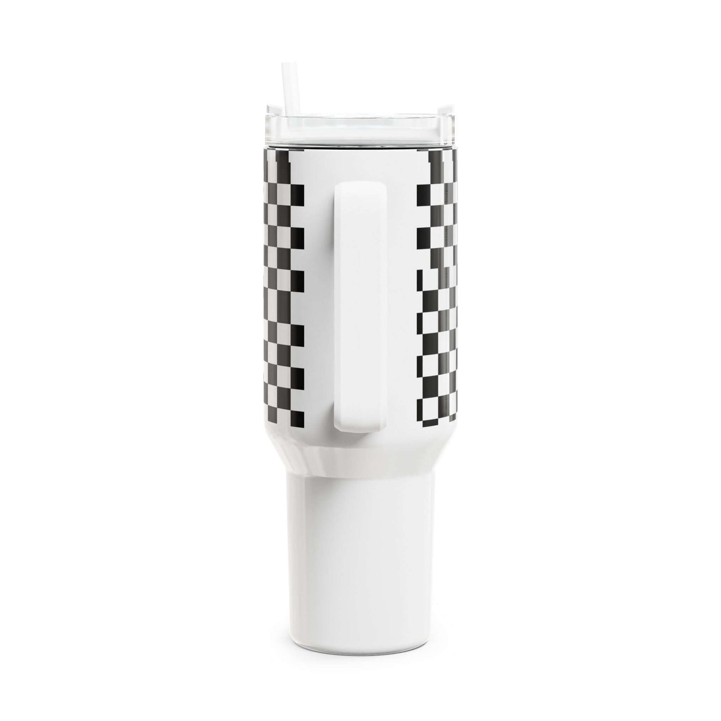 White Checkered Coffee Tumbler - COFFEEBRE