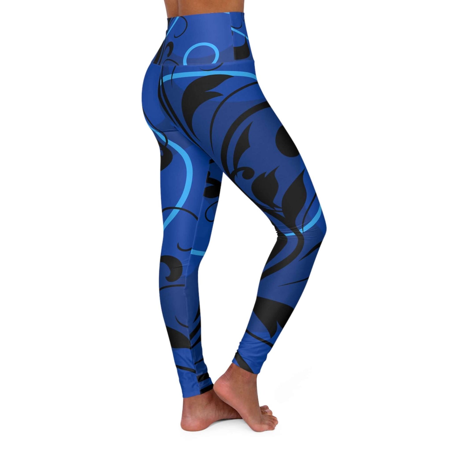 Blue High Waisted Yoga Leggings - COFFEEBRE