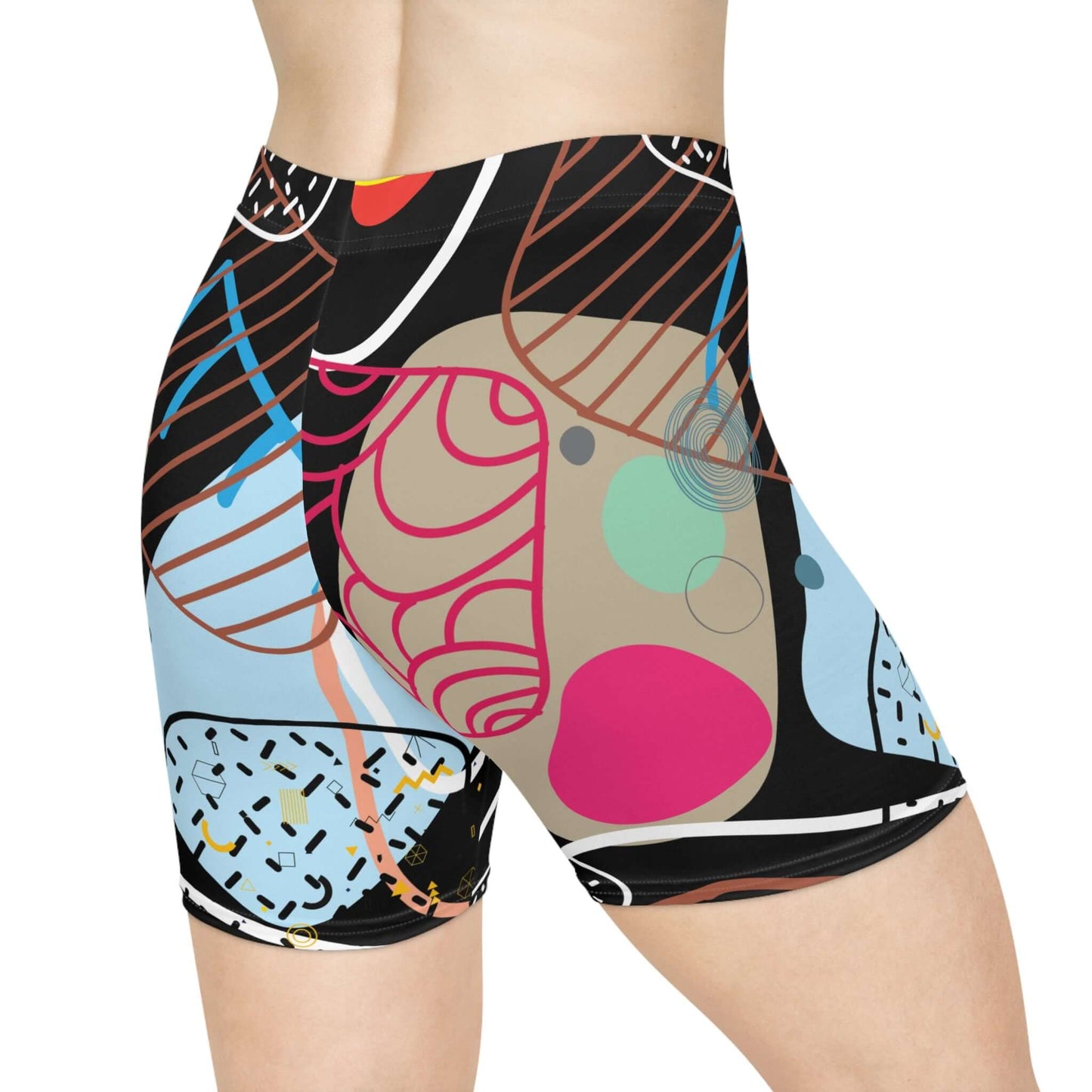 Athletic Patterned Biker Shorts