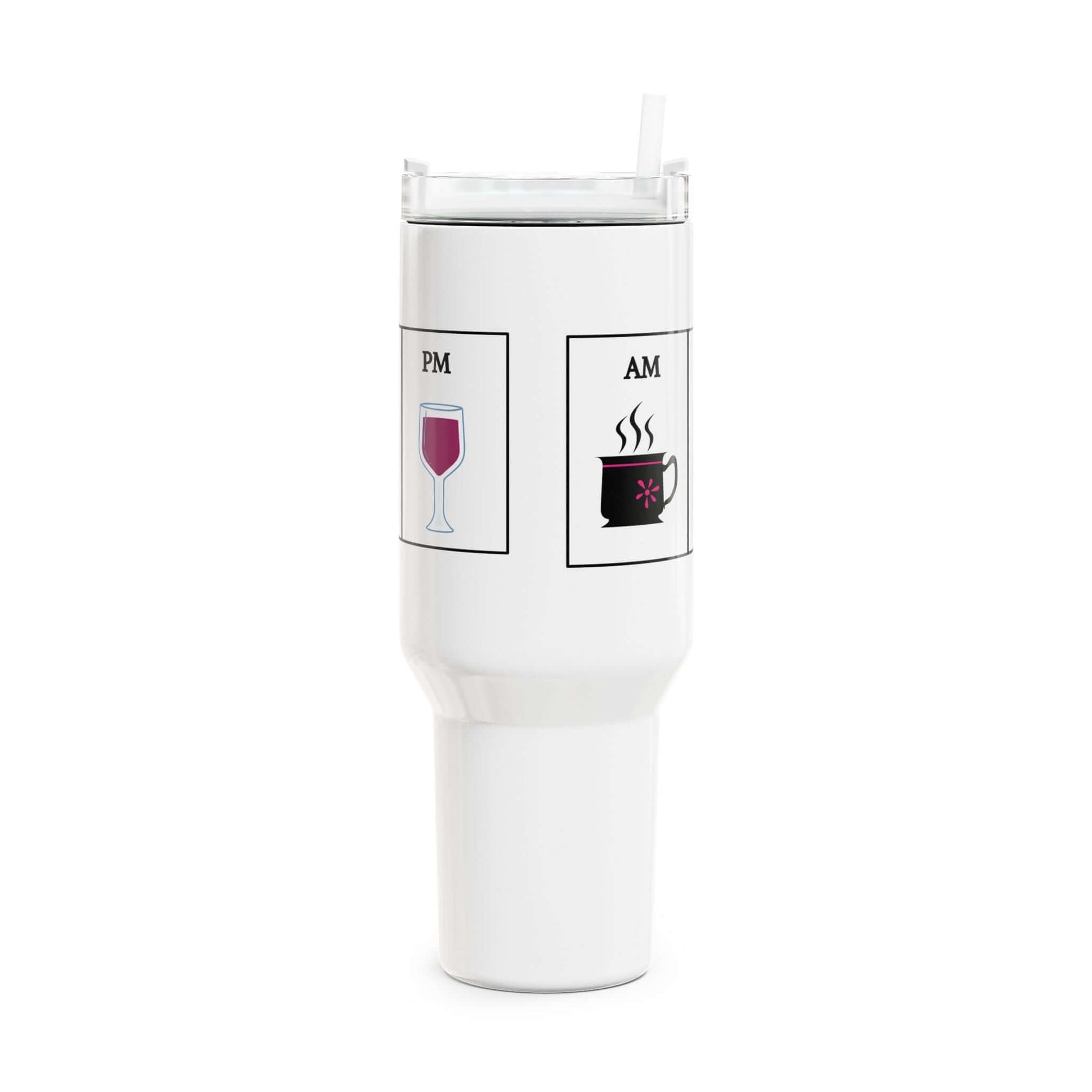 40oz Tumbler - AM PM Fitness Lifestyle Tumbler - COFFEEBRE