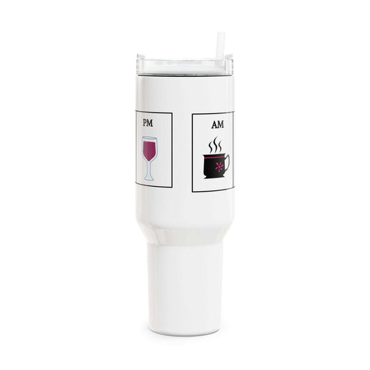 40oz Tumbler - AM PM Fitness Lifestyle Tumbler - COFFEEBRE
