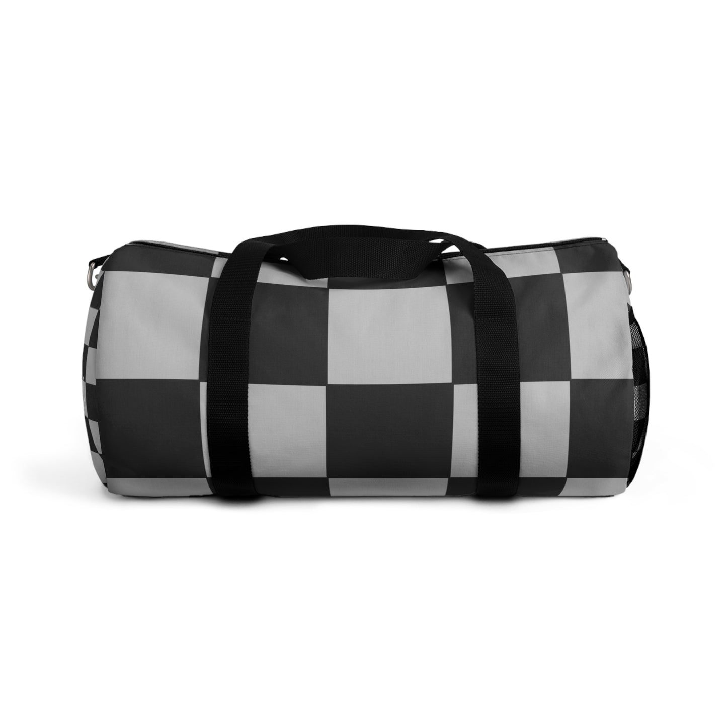 Grey Checkered Gym Duffel Bag - COFFEEBRE