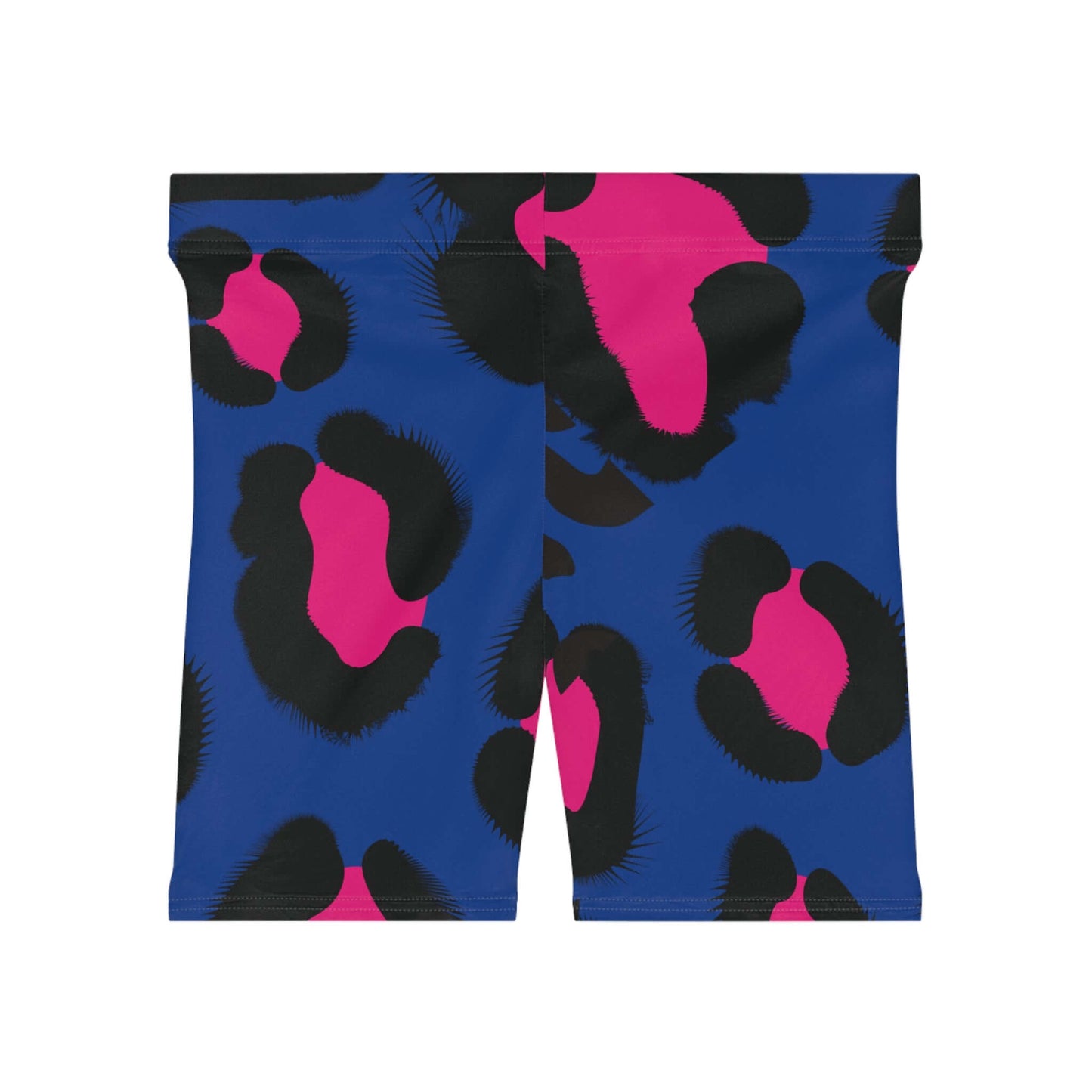 Blue Animal Print Biker Shorts