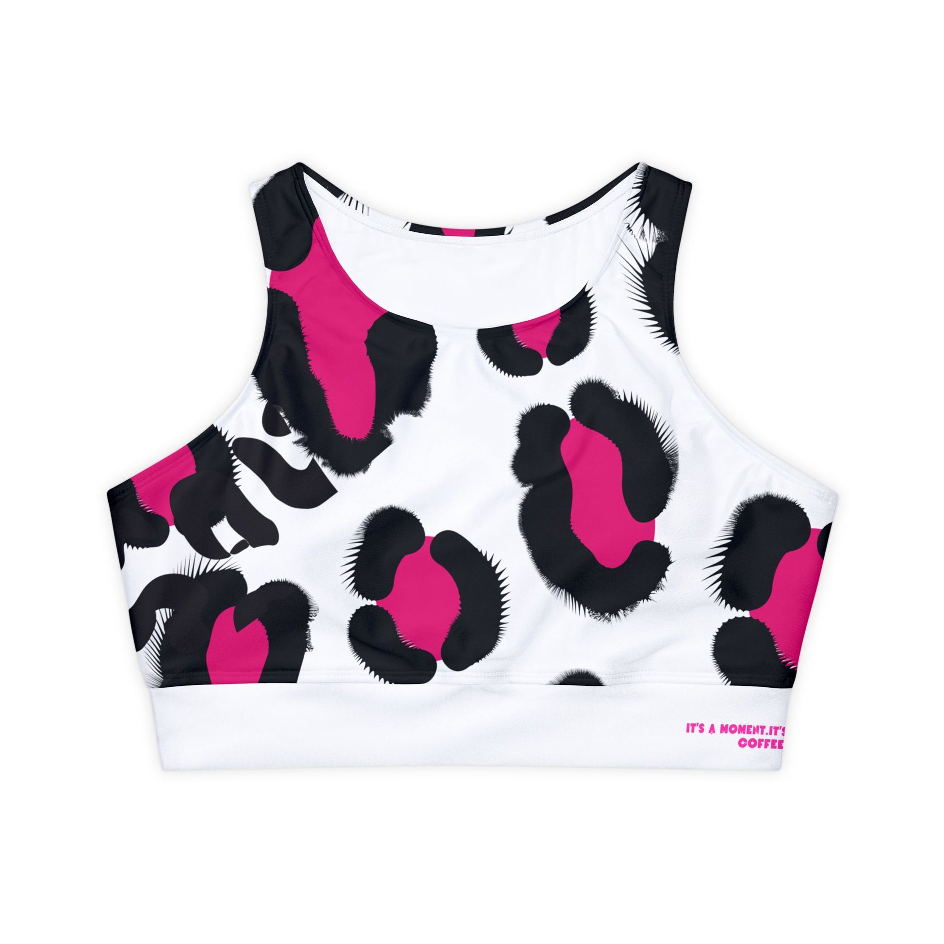 Pink Animal Print Sports Bra - COFFEEBRE