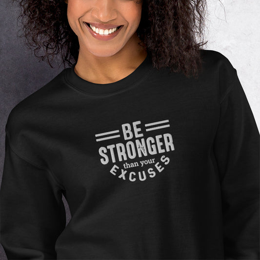 Be Stronger Embroidered Fitness Sweatshirt - COFFEEBRE