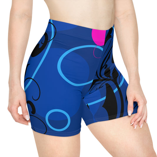 Blue Yoga Athletic Biker Shorts - COFFEEBRE