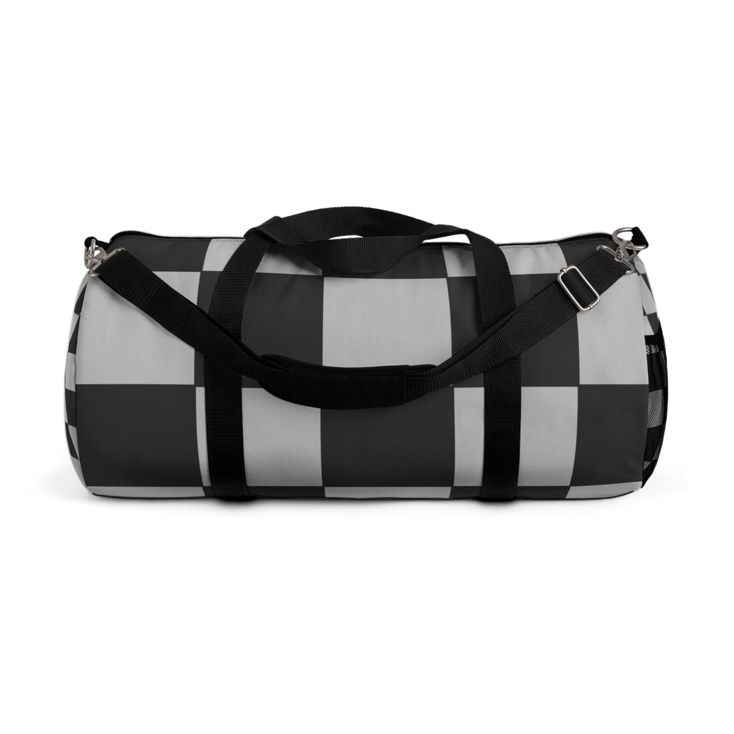 Grey Checkered Gym Duffel Bag - COFFEEBRE