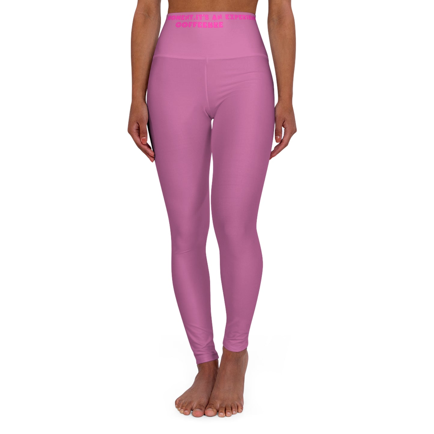 Light Pink Fitness High Waisted Leggings - COFFEEBRE