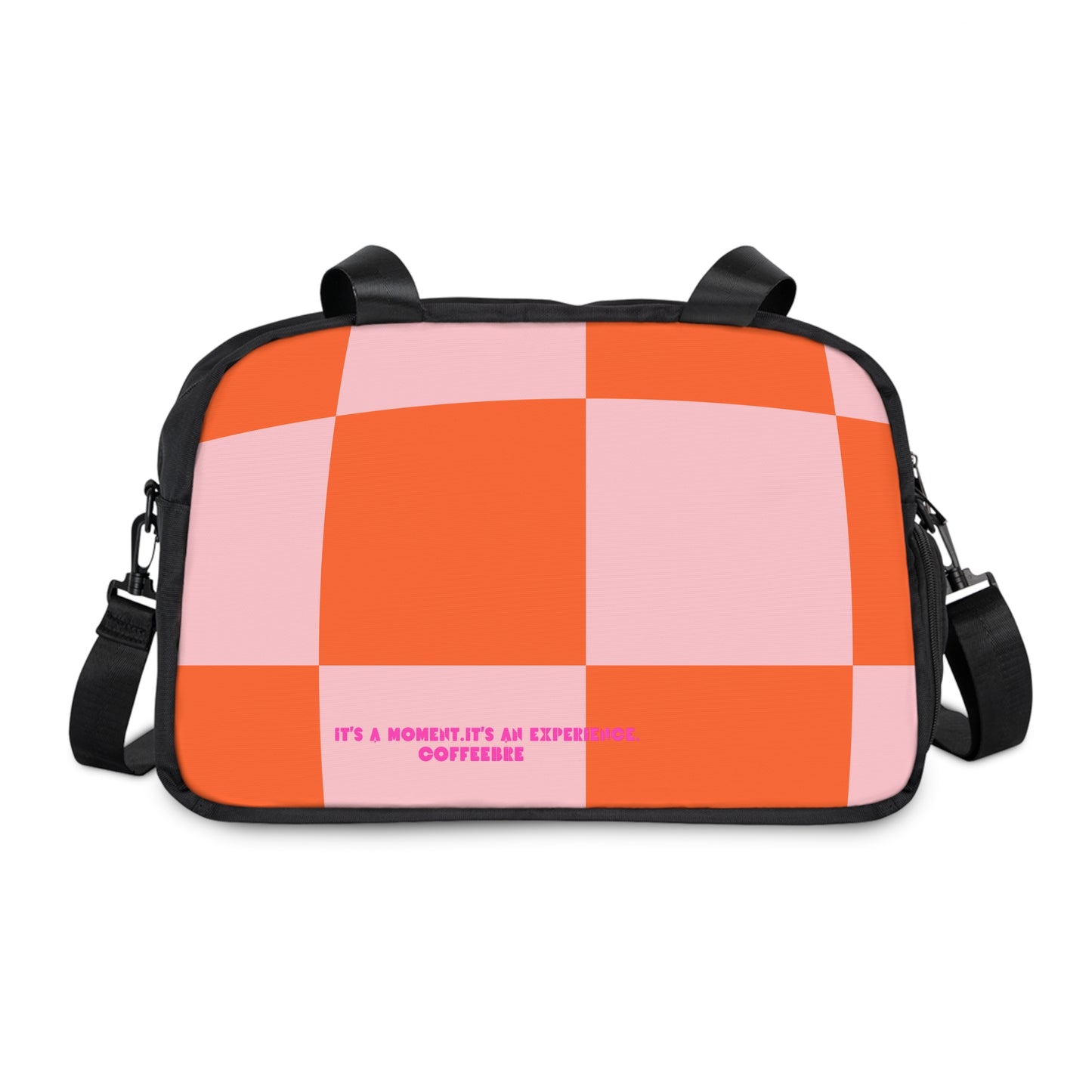 Orange Checkered Fitness Handbag - COFFEEBRE