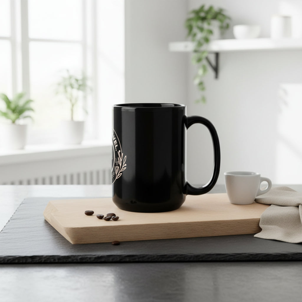 Black Glossy Coffee Mug Gift Luxury Cup Gift - COFFEEBRE