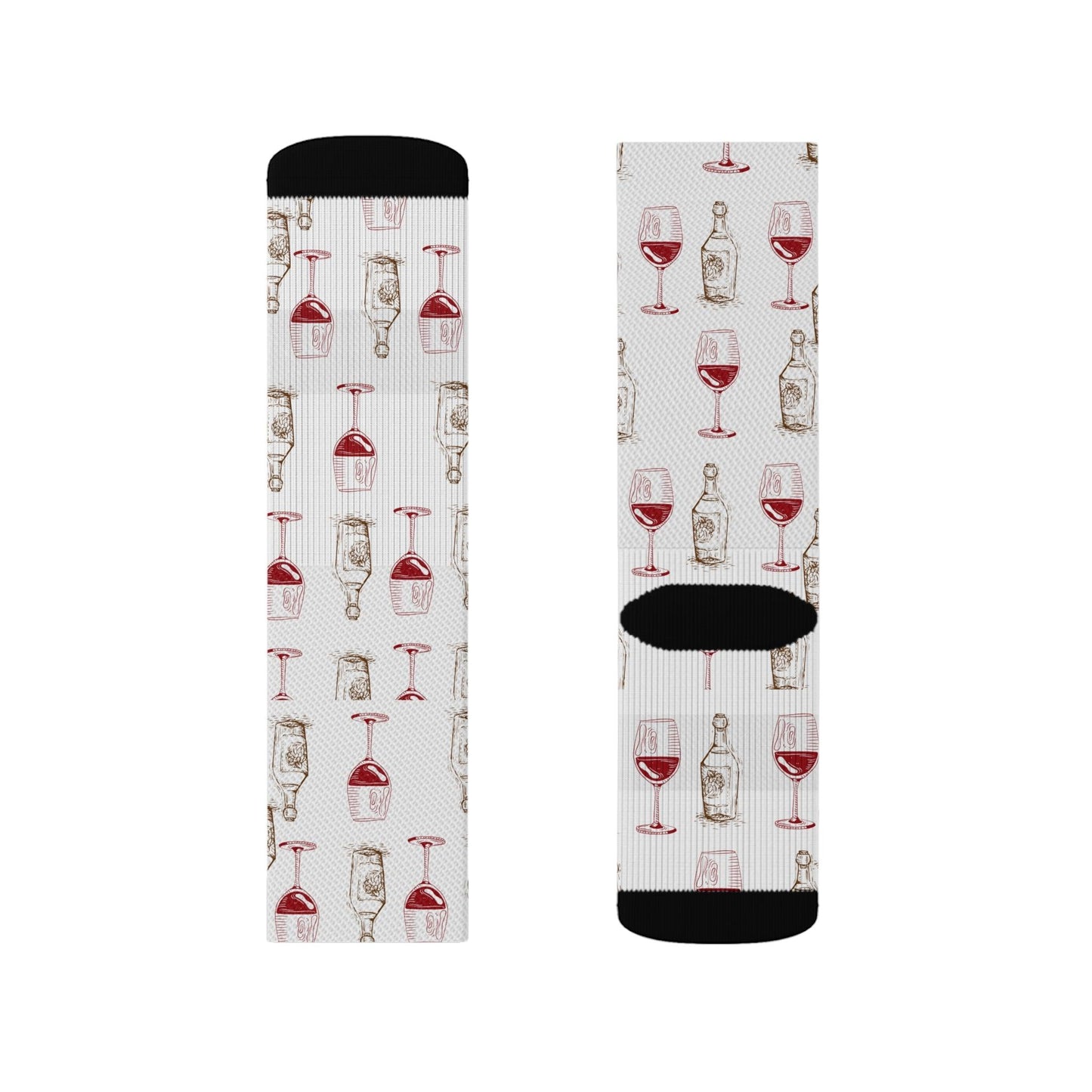 Champagne Bottle and Red Wine Glass Socks - COFFEEBRE