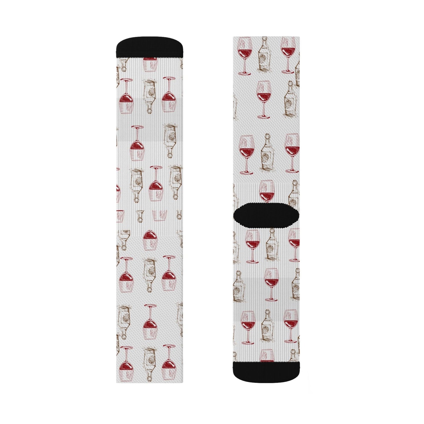 Champagne Bottle and Red Wine Glass Socks - COFFEEBRE