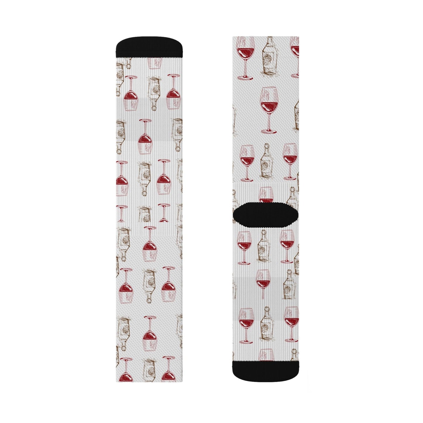 Champagne Bottle and Red Wine Glass Socks - COFFEEBRE