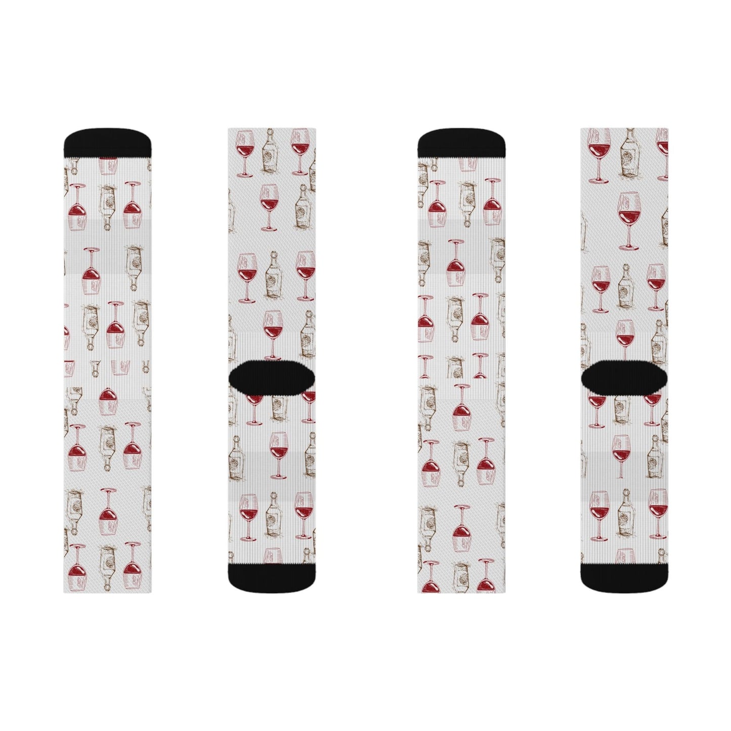 Champagne Bottle and Red Wine Glass Socks - COFFEEBRE