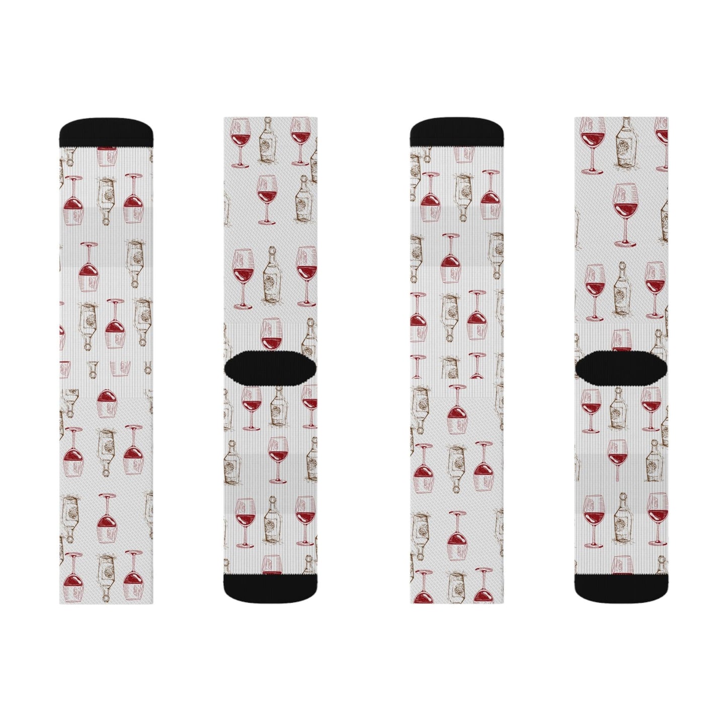 Champagne Bottle and Red Wine Glass Socks - COFFEEBRE