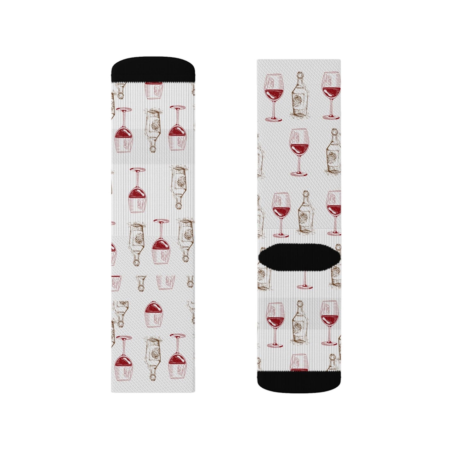 Champagne Bottle and Red Wine Glass Socks - COFFEEBRE