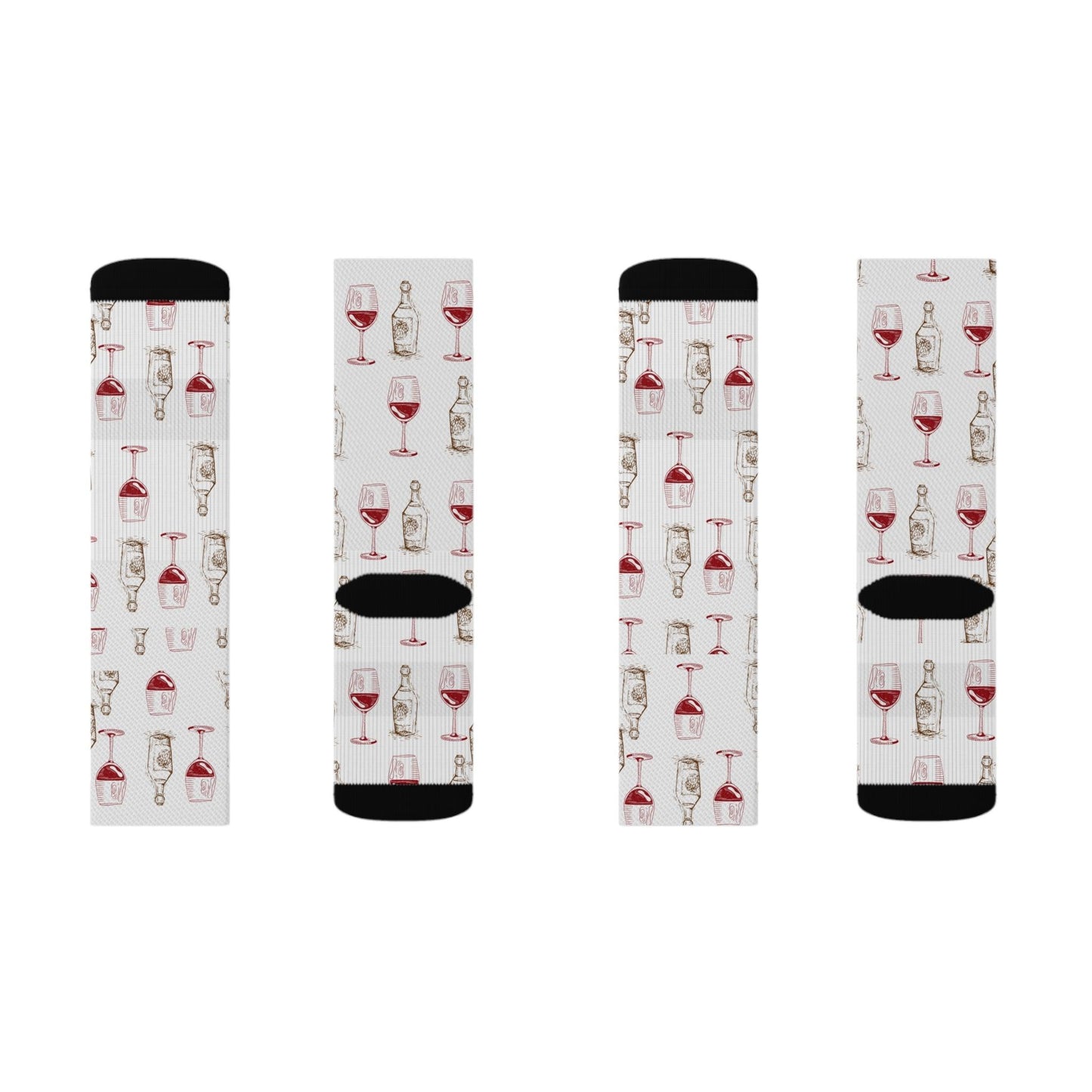 Champagne Bottle and Red Wine Glass Socks - COFFEEBRE