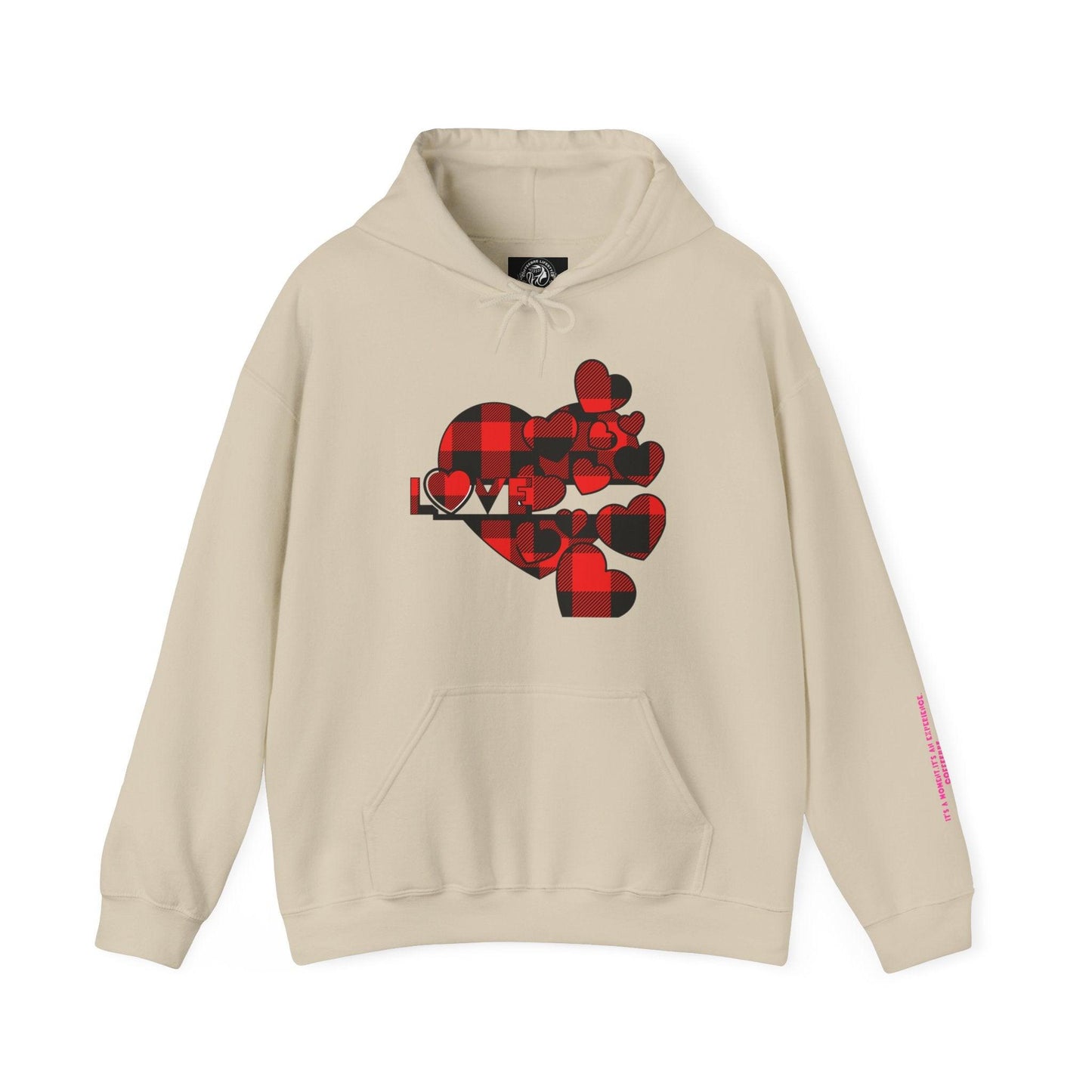 Checkered Heart Hooded Sweatshirt - COFFEEBRE