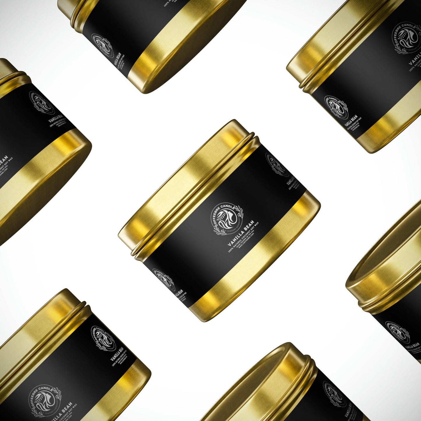 Cinammon Vanilla Bean Scented Coconut Soy Tin Candles - COFFEEBRE