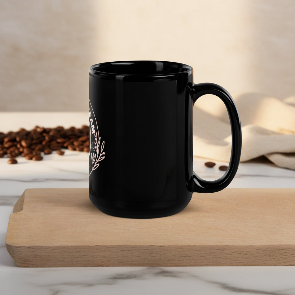 Coffee and Cream Black Glossy Mug - COFFEEBRE