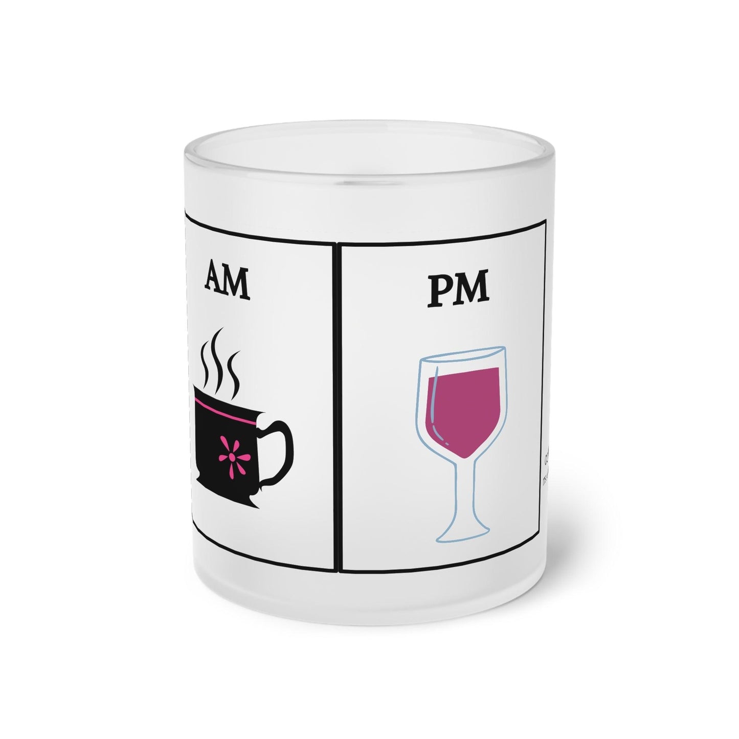Coffee and Wine Frosted Glass Mug - COFFEEBRE