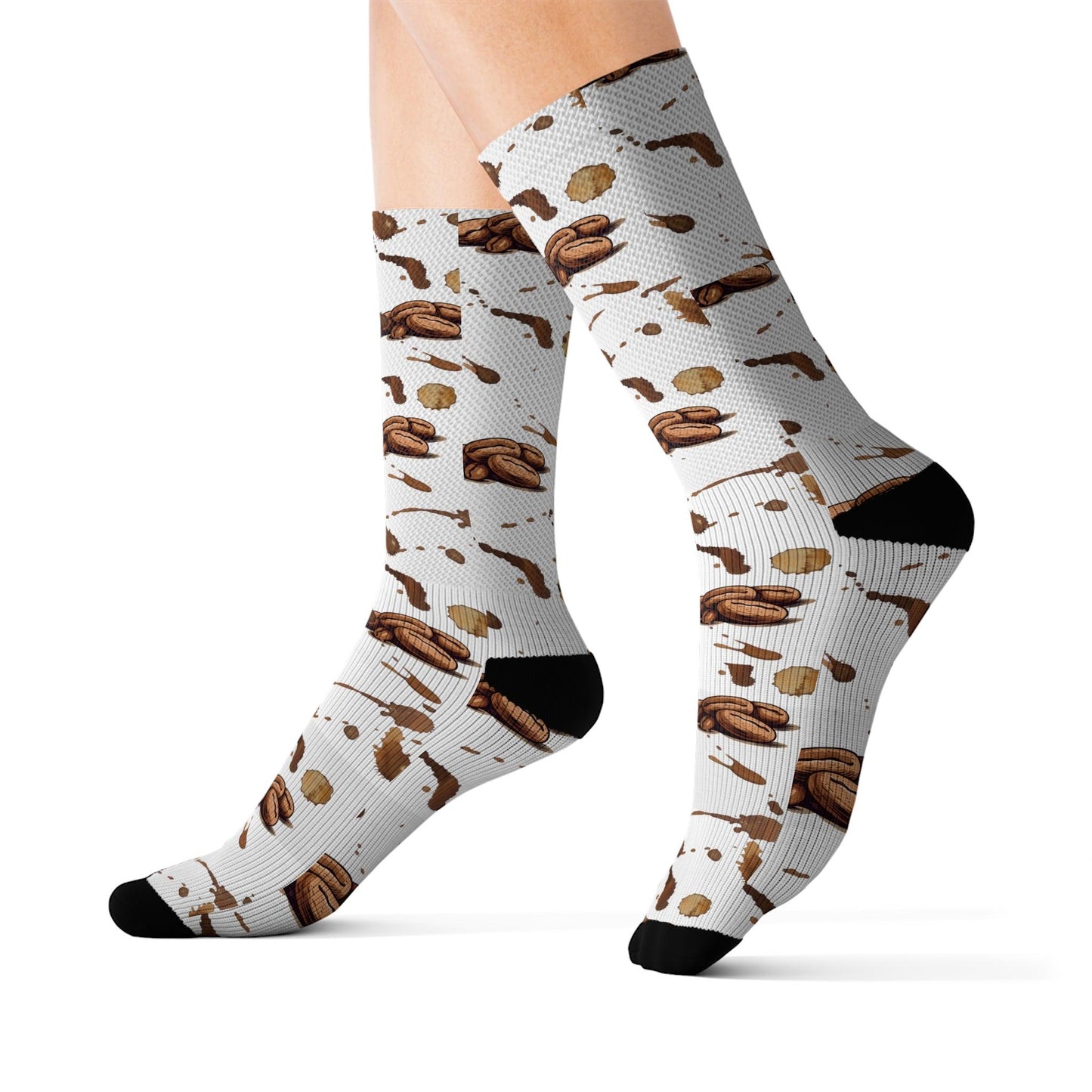 Coffee Bean and Latte Stained Socks - COFFEEBRE