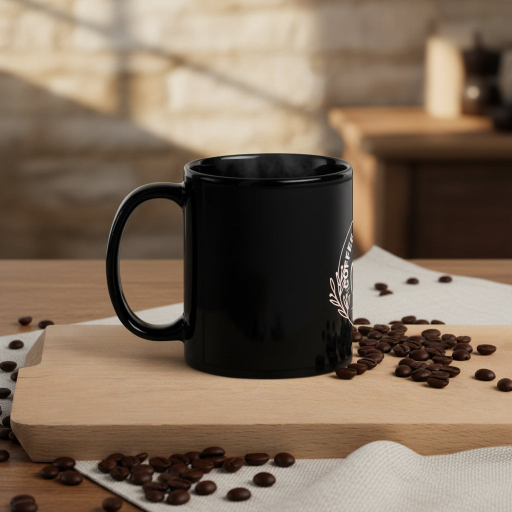 Coffee Social Media Mug Gift For Content Creator Black Glossy Mug Luxury Gift For Her - COFFEEBRE