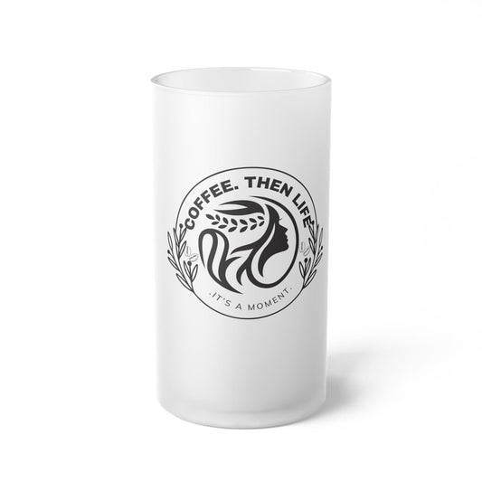 Coffee Then Life Frosted Glass Latte Mug - COFFEEBRE