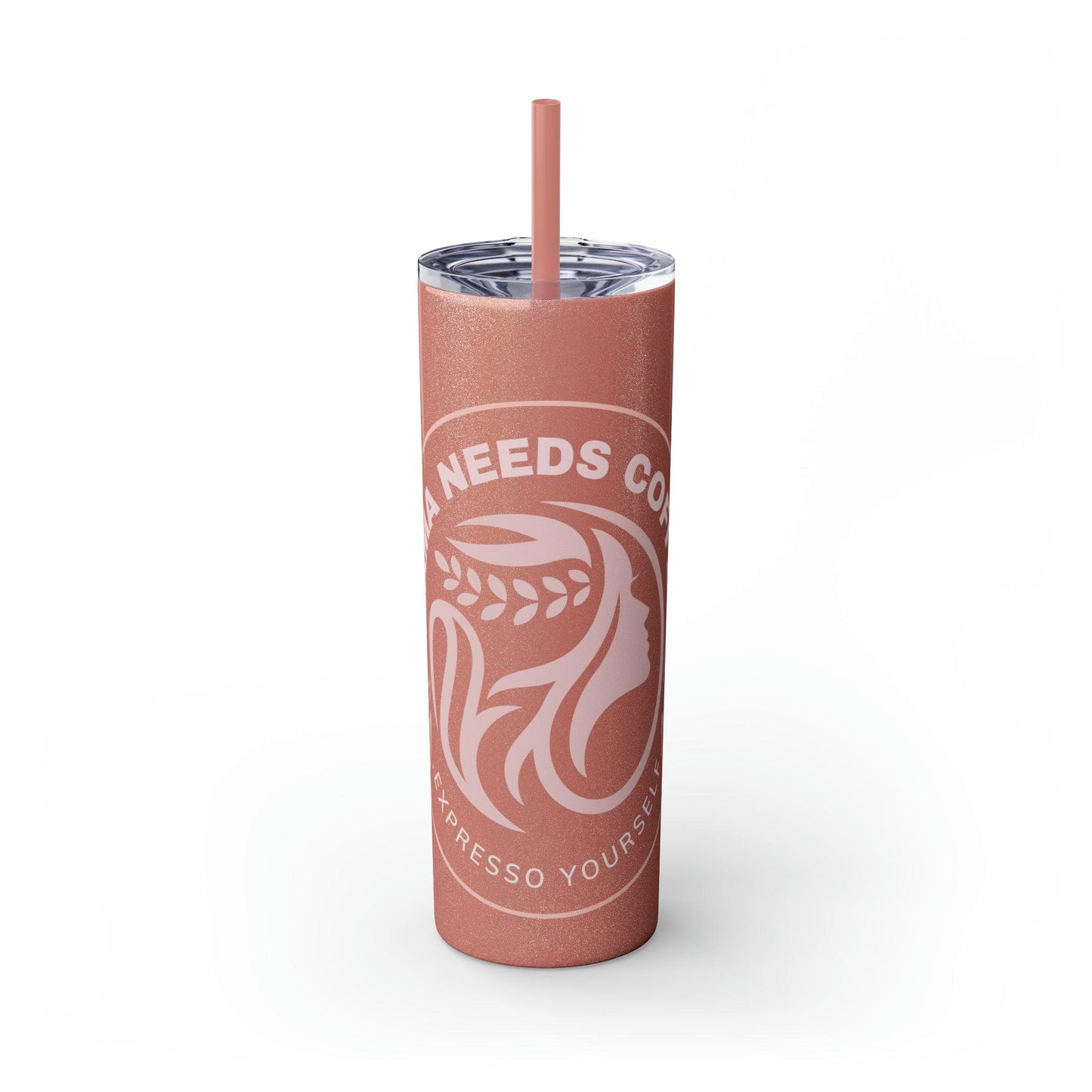 Coffeebre Skinny Mama Needs Coffee Tumbler with Straw, 20oz - COFFEEBRE