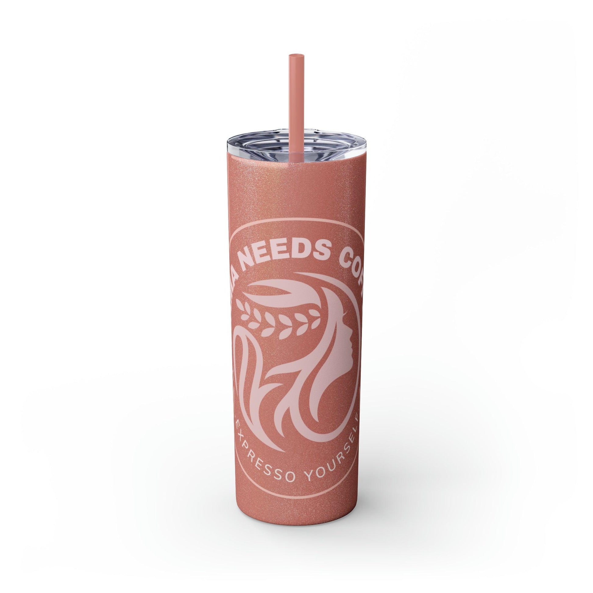 Coffeebre Skinny Mama Needs Coffee Tumbler with Straw, 20oz - COFFEEBRE