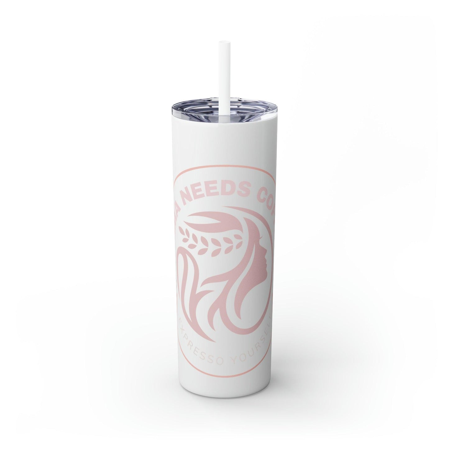 Coffeebre Skinny Mama Needs Coffee Tumbler with Straw, 20oz - COFFEEBRE