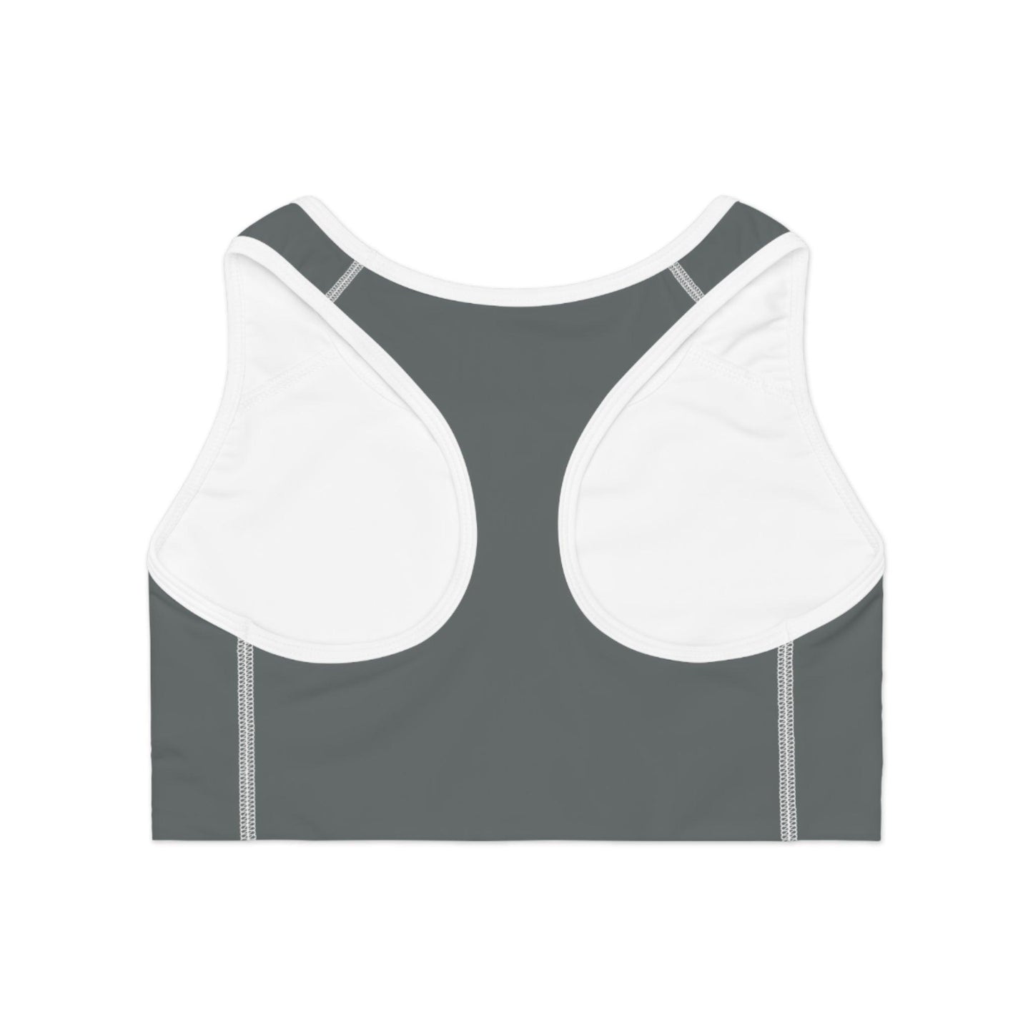 Dark Grey Racerback Sports Bra - COFFEEBRE