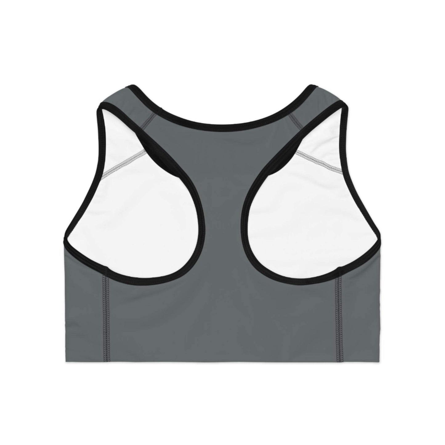 Dark Grey Racerback Sports Bra - COFFEEBRE