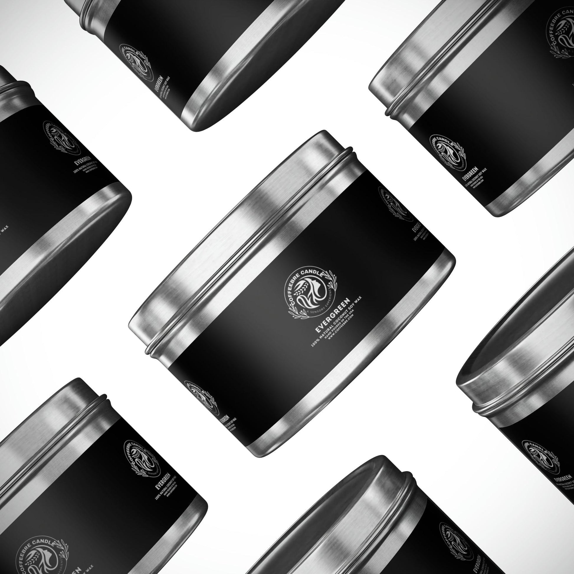 Eco-Friendly Evergreen Scented Coconut Soy Tin Candles - COFFEEBRE