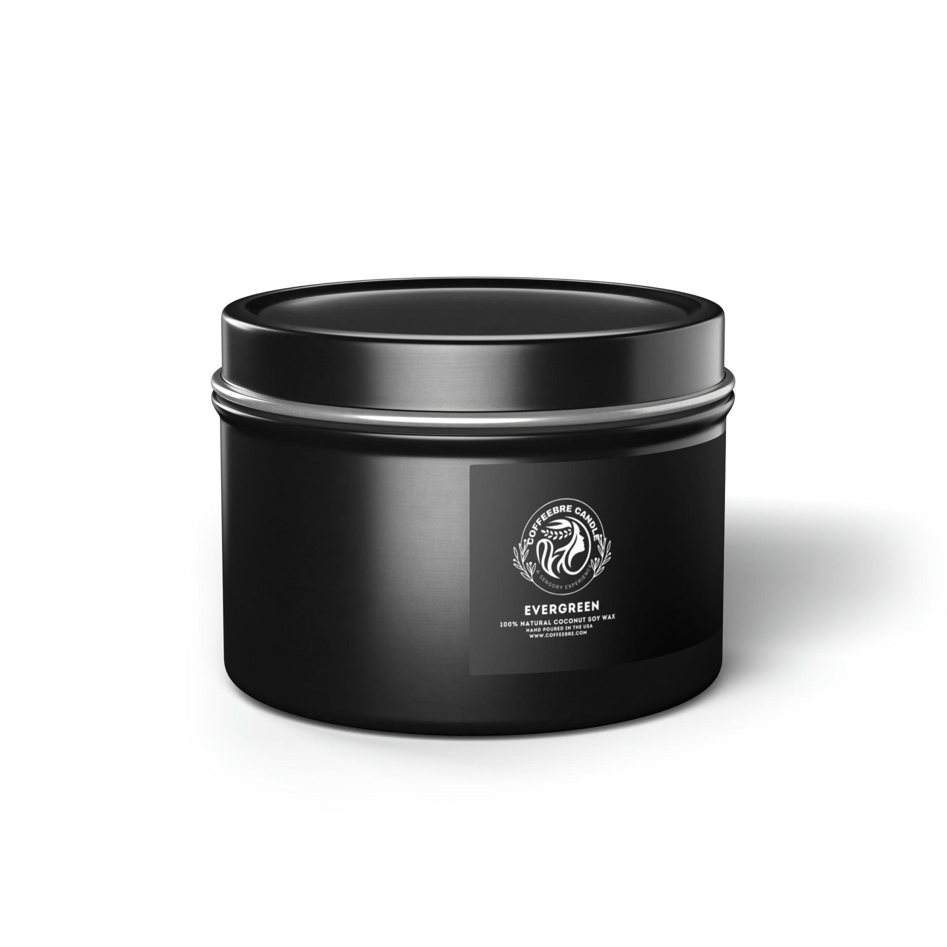 Eco-Friendly Evergreen Scented Coconut Soy Tin Candles - COFFEEBRE