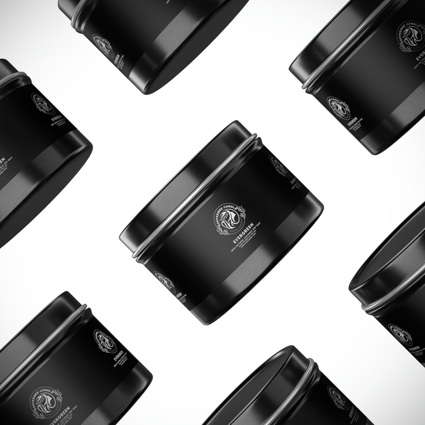 Eco-Friendly Evergreen Scented Coconut Soy Tin Candles - COFFEEBRE