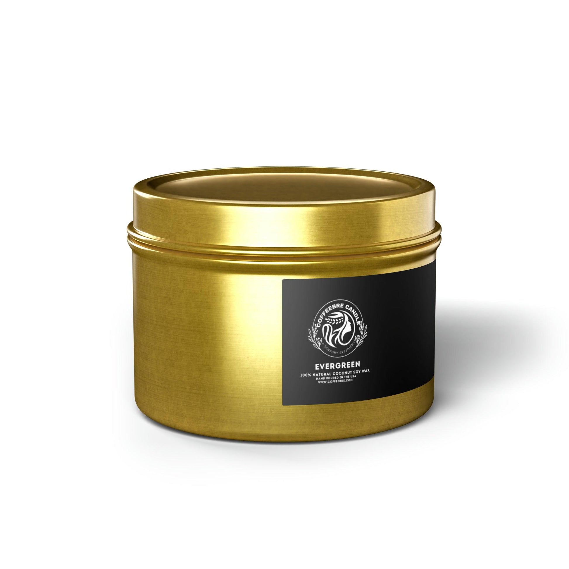 Eco-Friendly Evergreen Scented Coconut Soy Tin Candles - COFFEEBRE