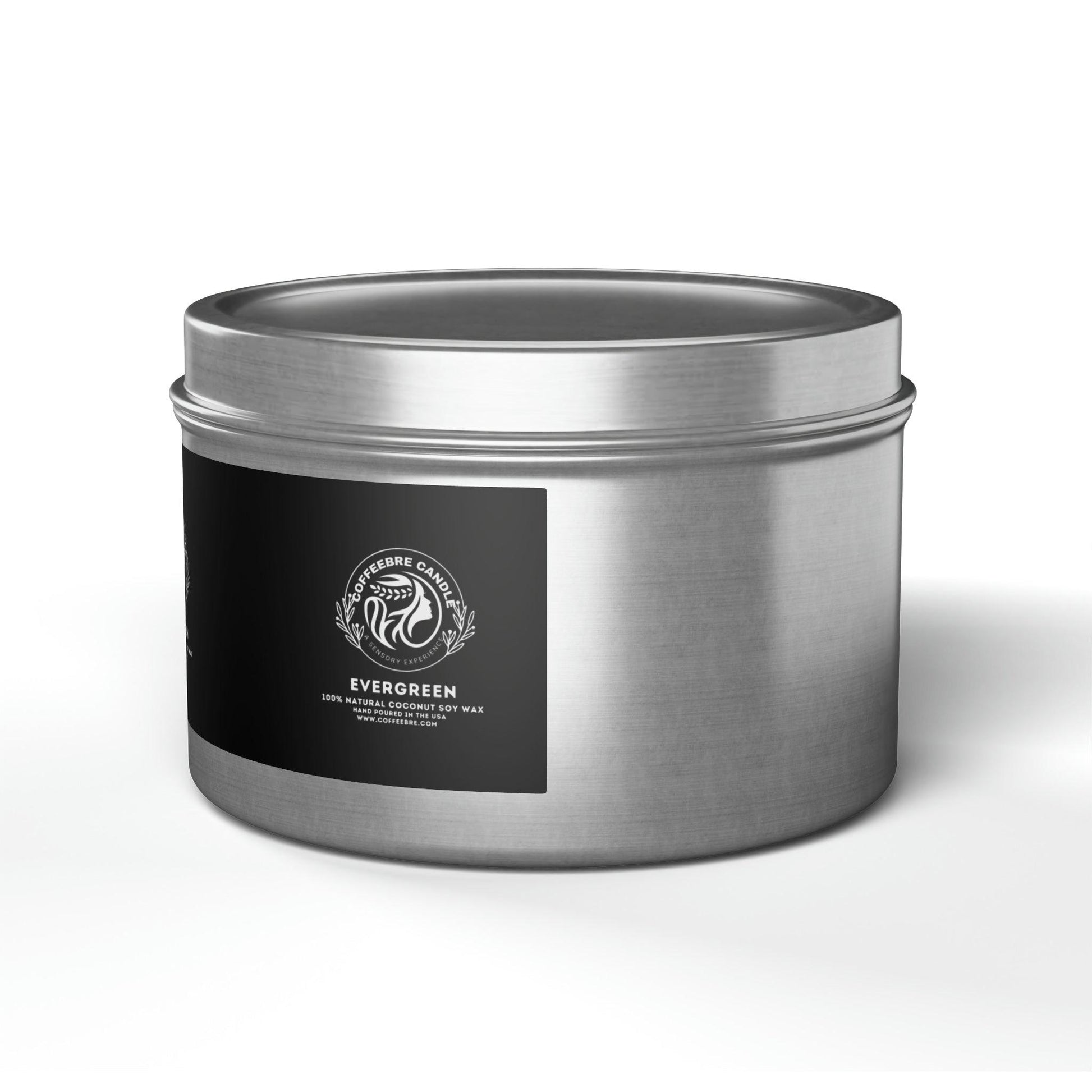 Eco-Friendly Evergreen Scented Coconut Soy Tin Candles - COFFEEBRE