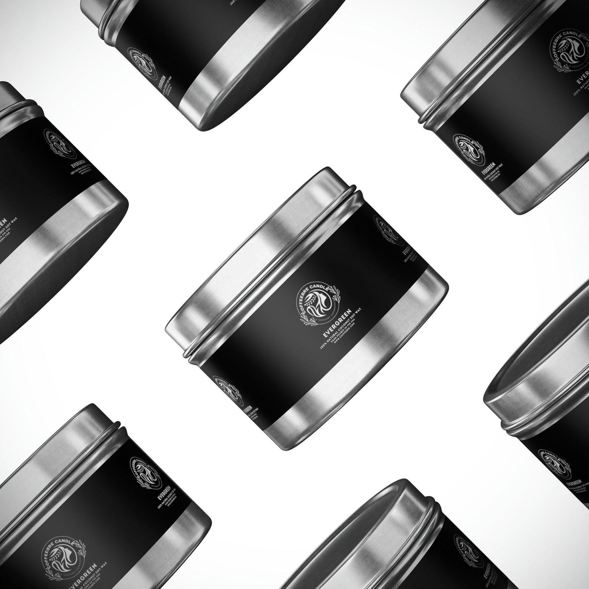 Eco-Friendly Evergreen Scented Coconut Soy Tin Candles - COFFEEBRE