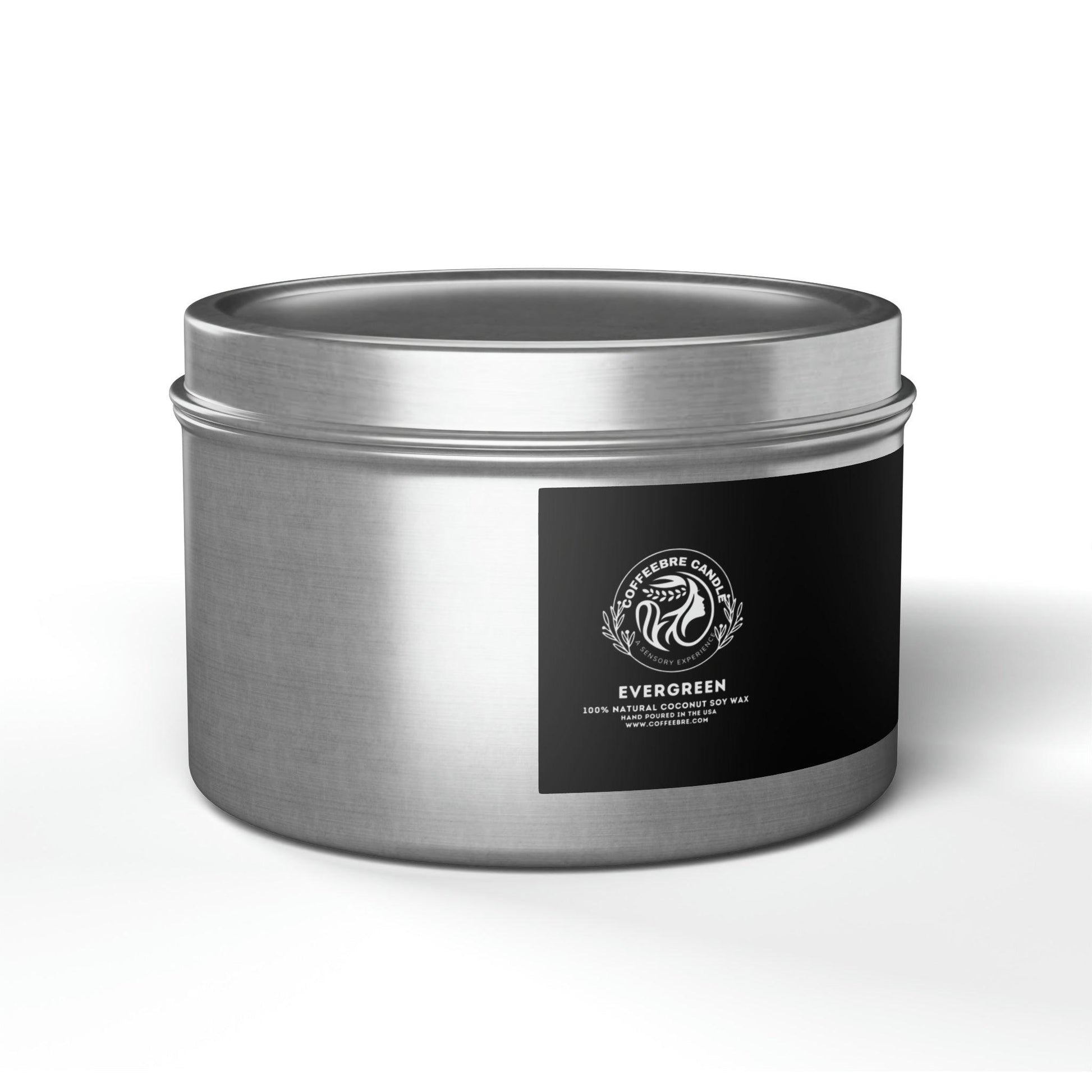 Eco-Friendly Evergreen Scented Coconut Soy Tin Candles - COFFEEBRE