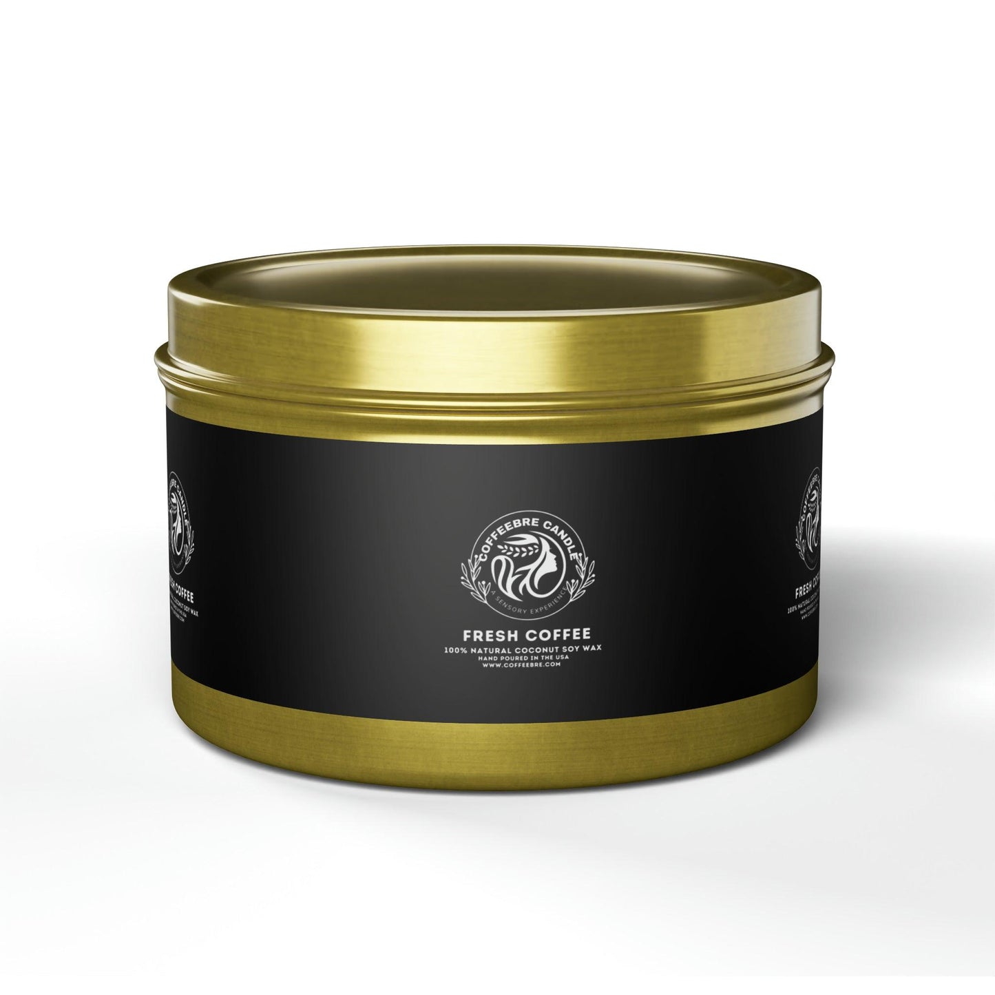 Eco-Friendly Fresh Coffee Scented Coconut Soy Tin Candles - COFFEEBRE