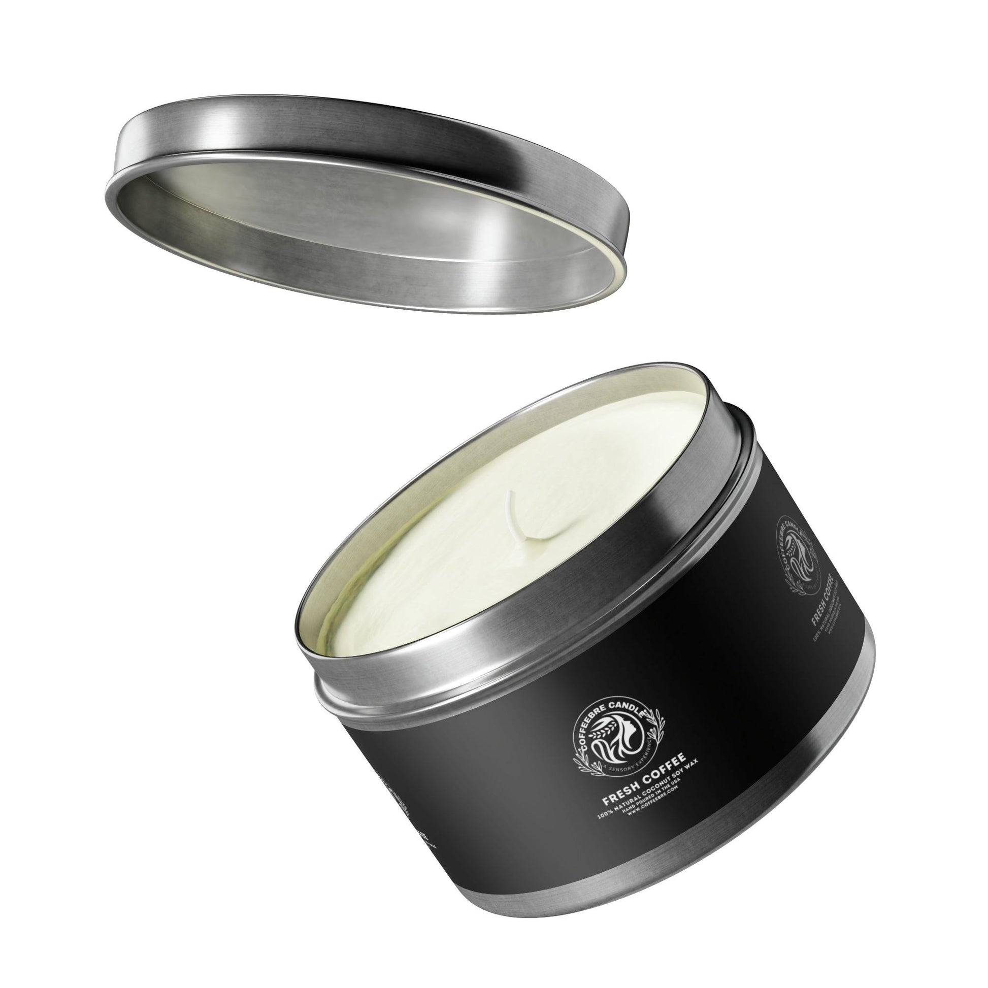 Eco-Friendly Fresh Coffee Scented Coconut Soy Tin Candles - COFFEEBRE