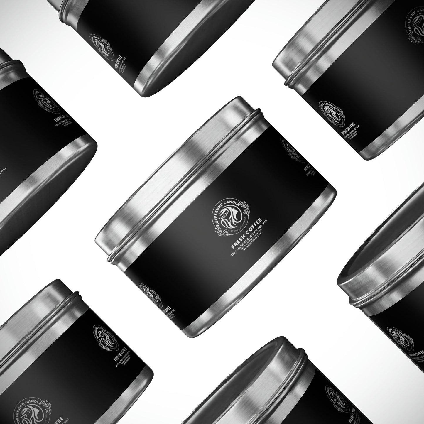 Eco-Friendly Fresh Coffee Scented Coconut Soy Tin Candles - COFFEEBRE