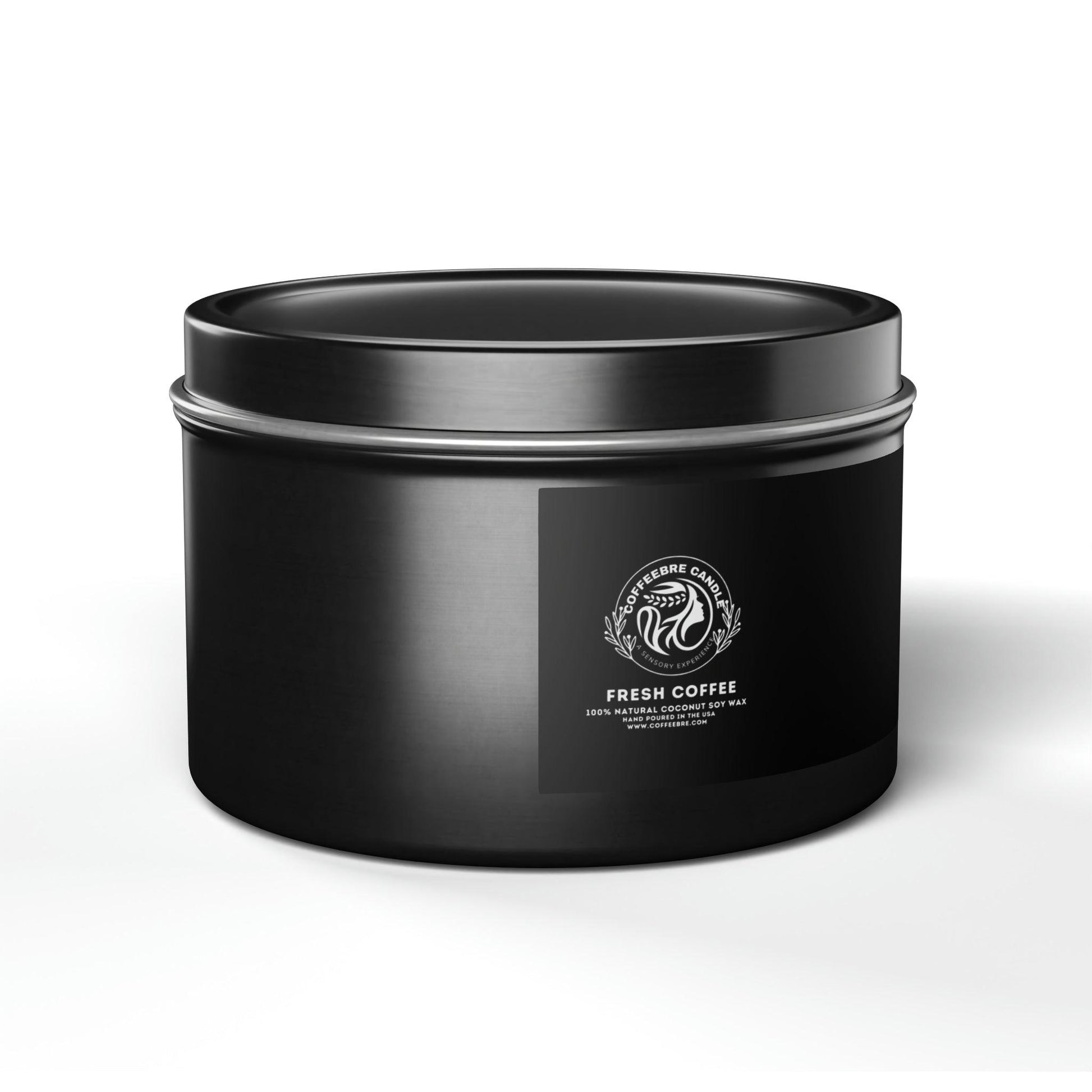 Eco-Friendly Fresh Coffee Scented Coconut Soy Tin Candles - COFFEEBRE