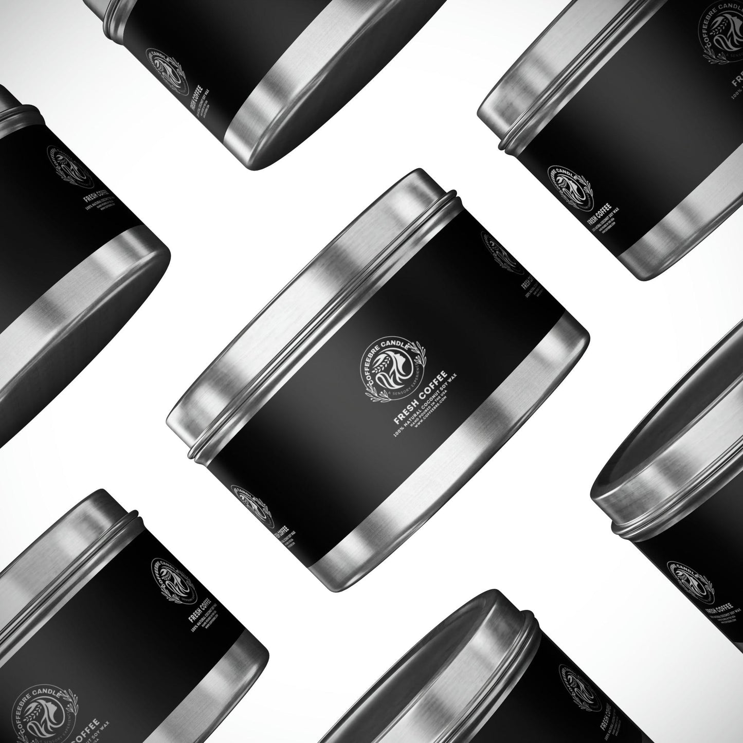 Eco-Friendly Fresh Coffee Scented Coconut Soy Tin Candles - COFFEEBRE