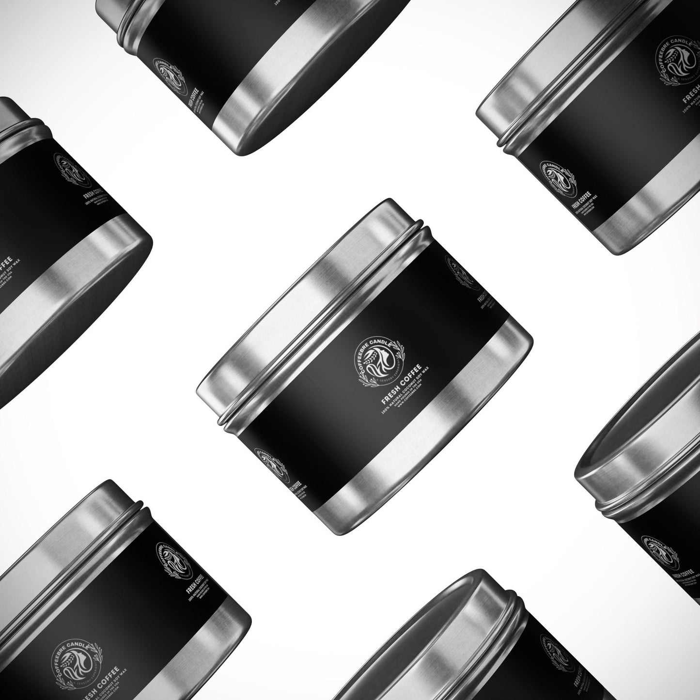 Eco-Friendly Fresh Coffee Scented Coconut Soy Tin Candles - COFFEEBRE