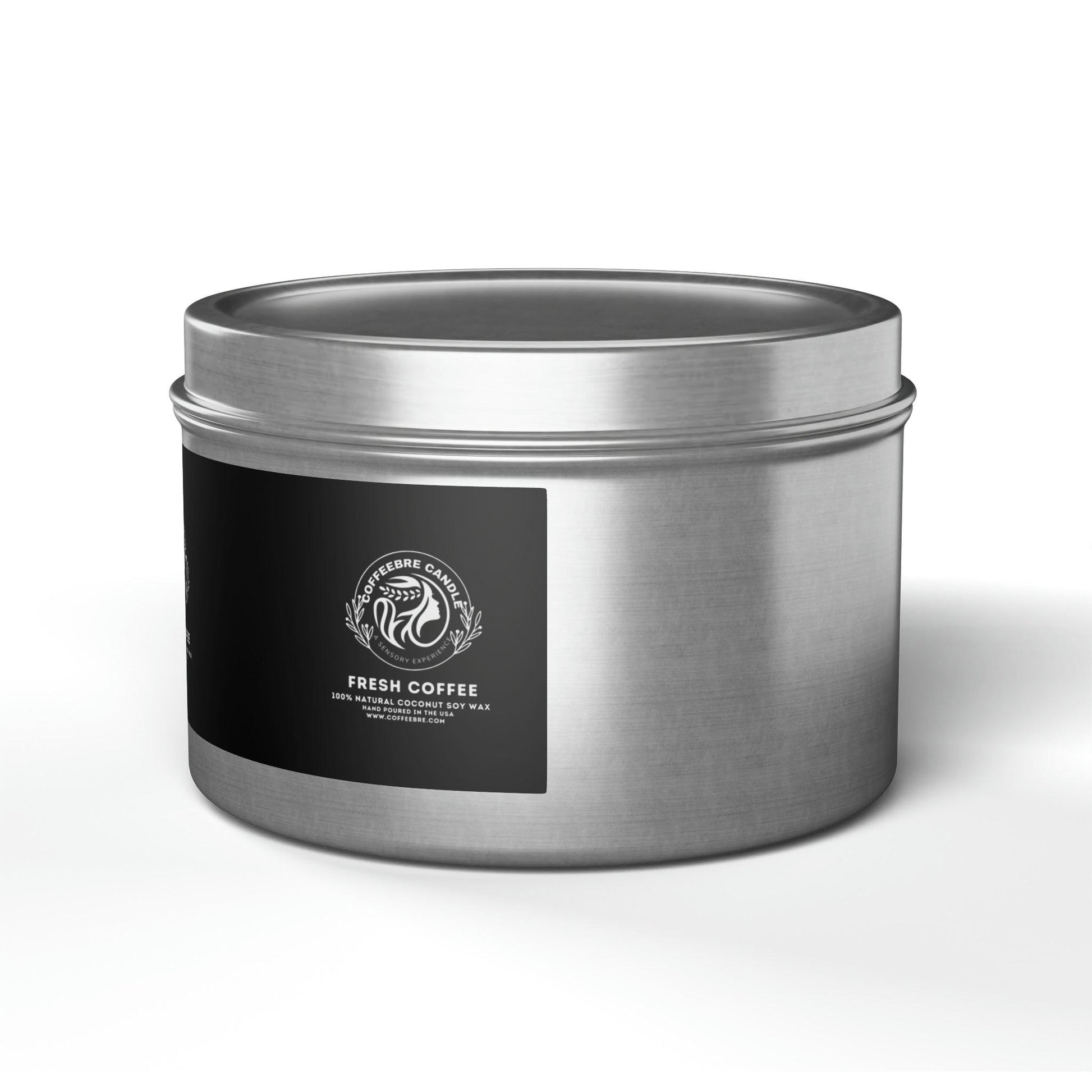 Eco-Friendly Fresh Coffee Scented Coconut Soy Tin Candles - COFFEEBRE