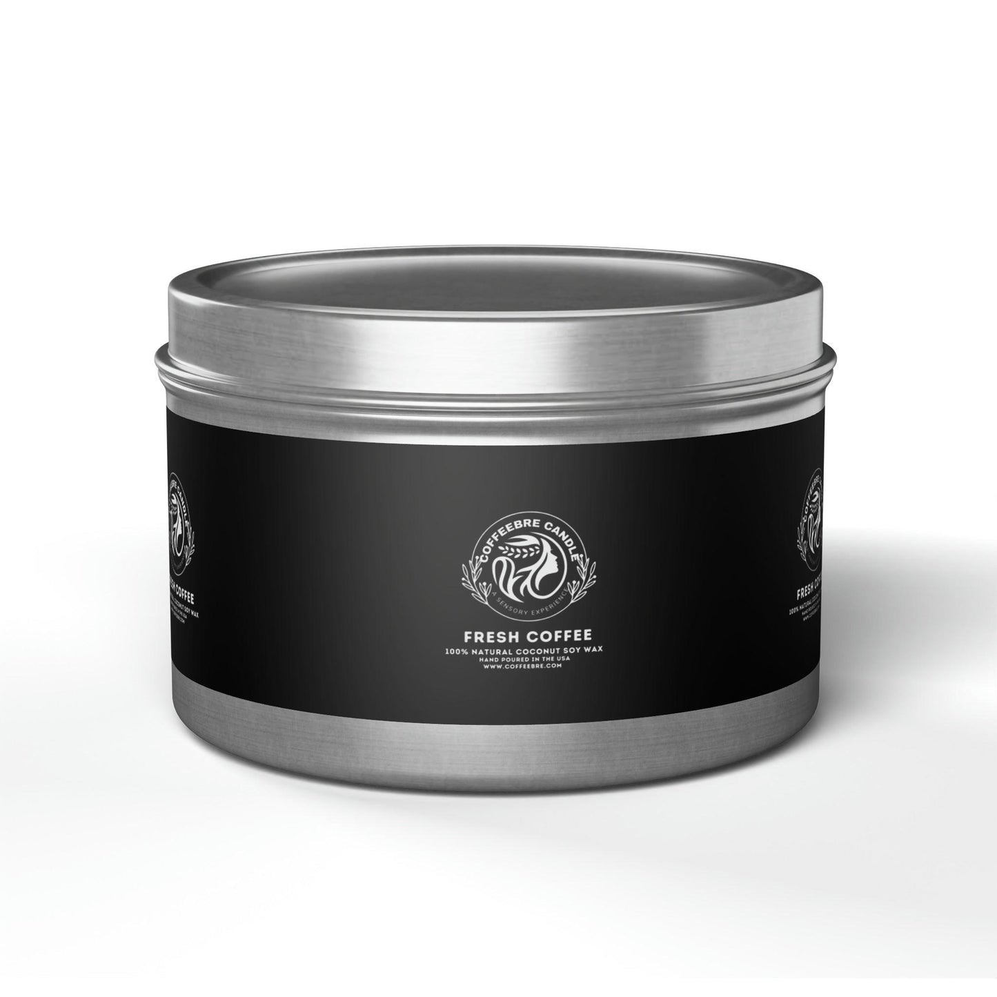 Eco-Friendly Fresh Coffee Scented Coconut Soy Tin Candles - COFFEEBRE