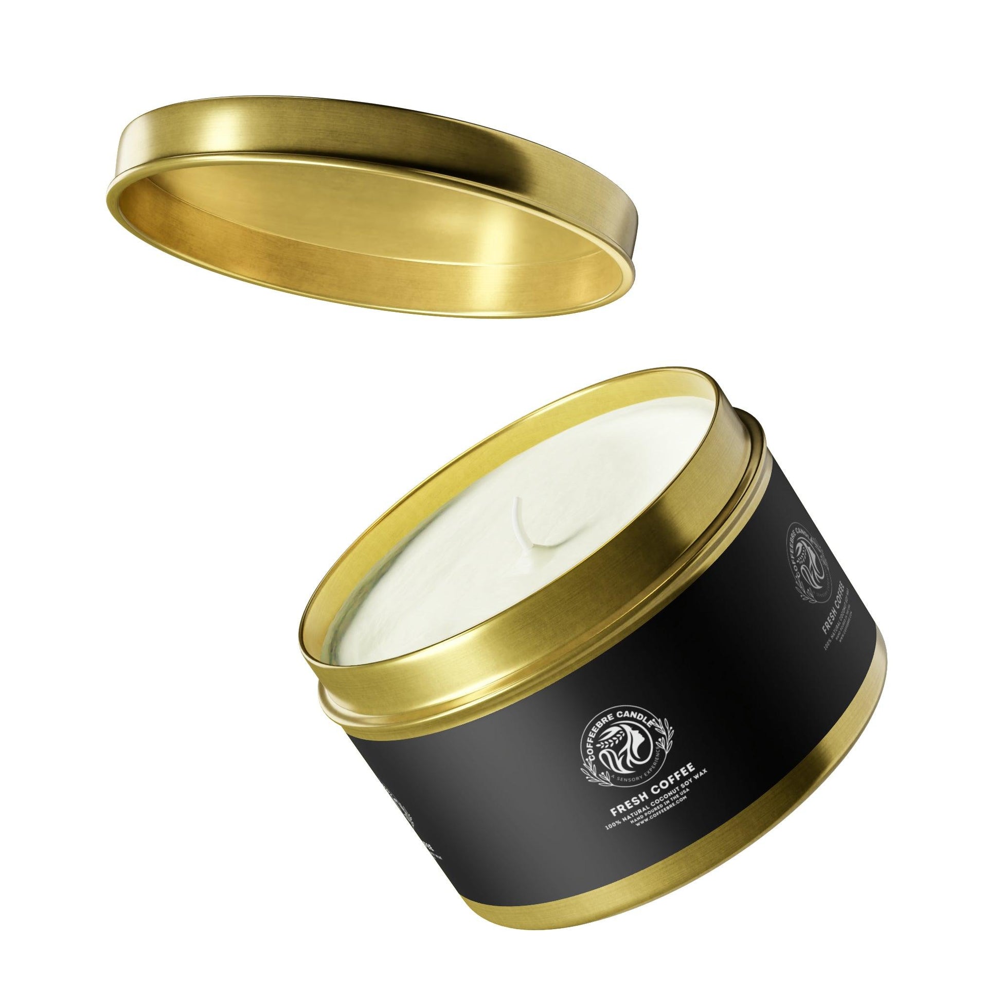 Eco-Friendly Fresh Coffee Scented Coconut Soy Tin Candles - COFFEEBRE