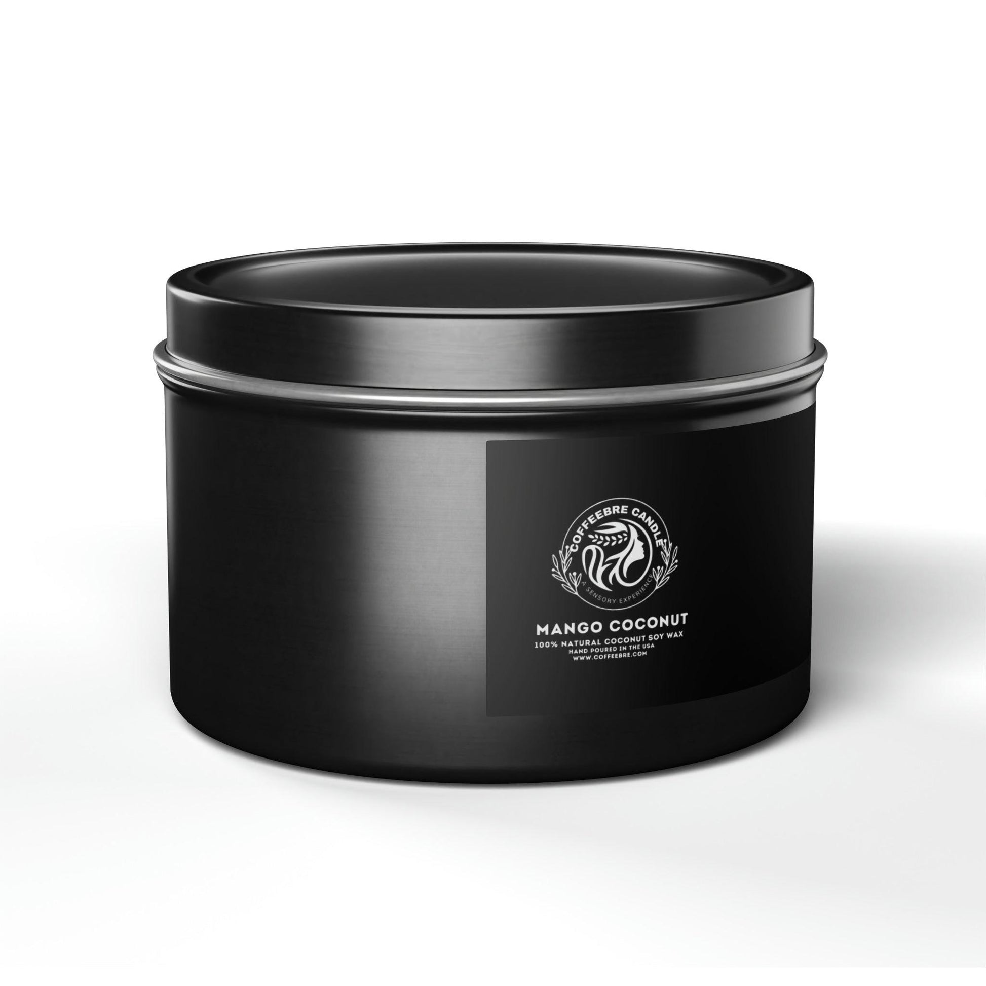 Eco-Friendly Mango Coconut Scented Coconut Soy Tin Candles - COFFEEBRE